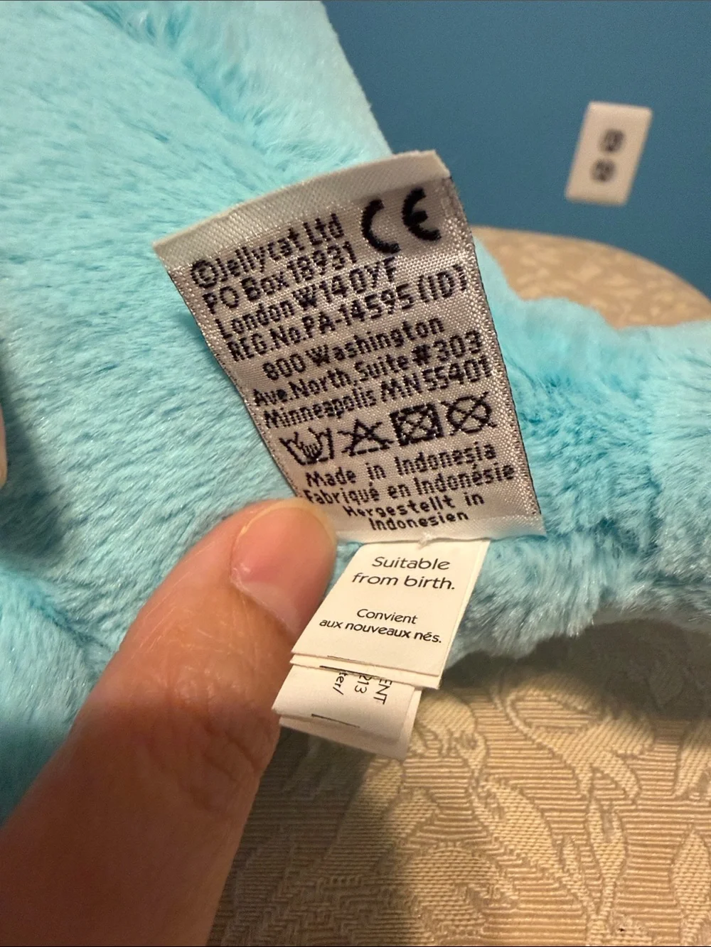 Jellycat soft aqua